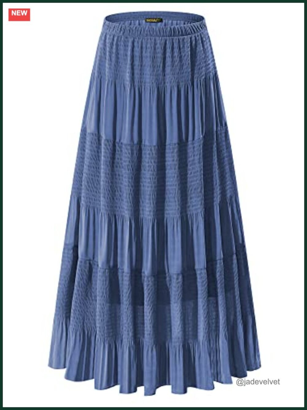 Chiffon Elastic High Waist Pleated A-Line Maxi Skirt